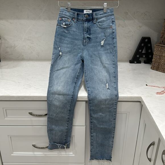 Pistola Revolve Cara High Waist Vintage Skinny Teaser Jeans Med Wash Size 25 - Picture 1 of 12